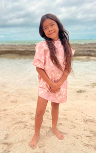 Pink Melia (Plumeria) Pua Hoodie Towel