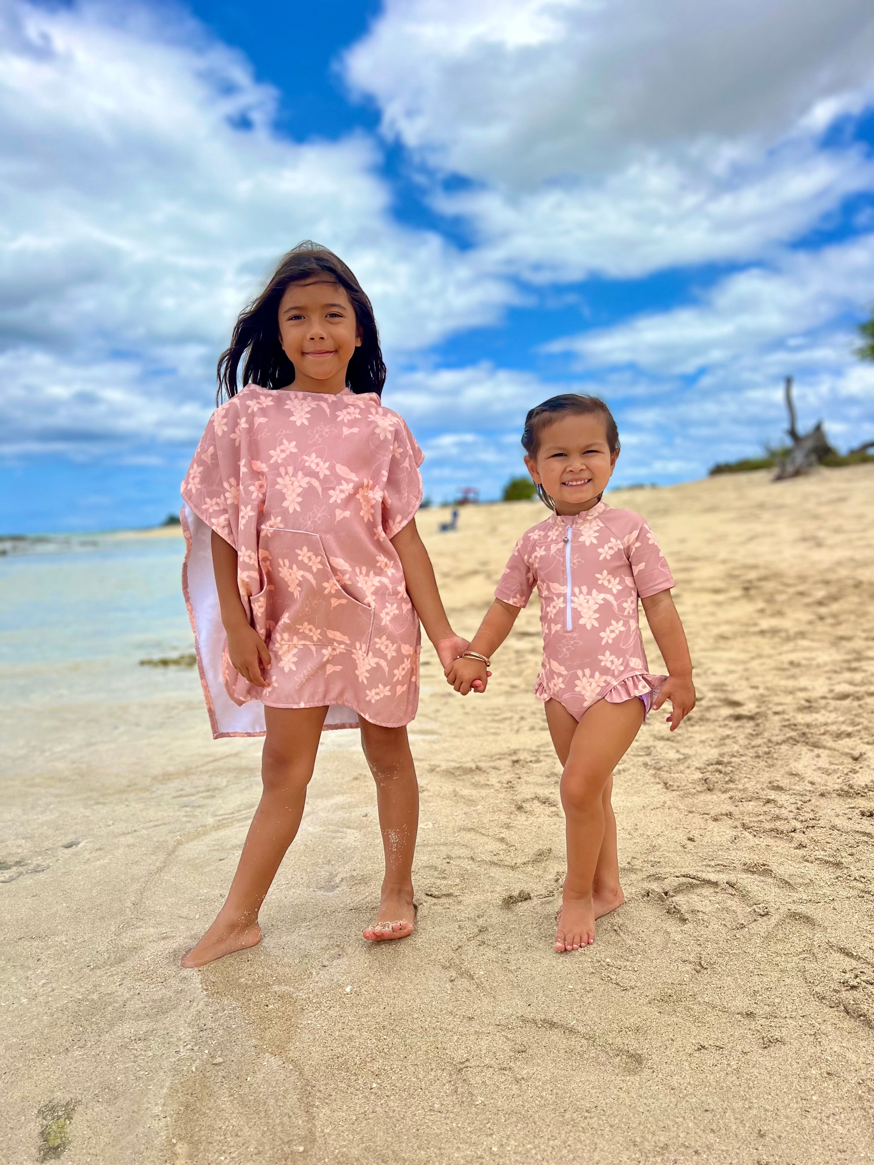 Pink Melia (Plumeria) Pua Swim Onesie