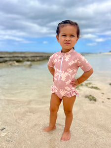 Pink Melia (Plumeria) Pua Swim Onesie