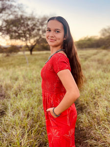 Red and Gold Bird of Paradise Jumpsuit