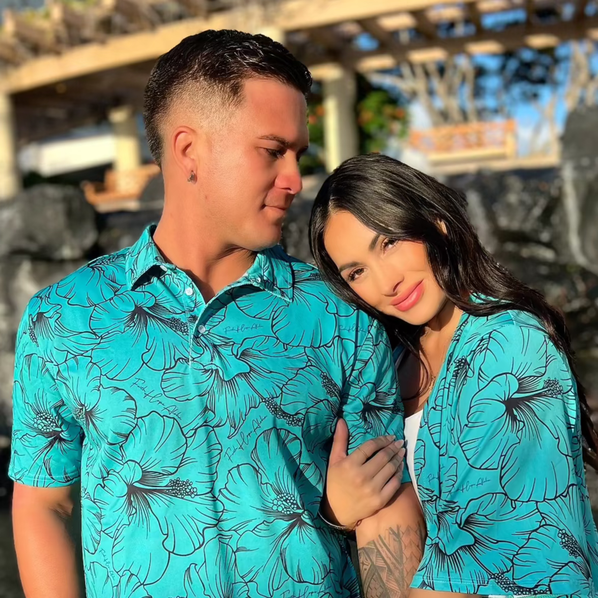 Mens Hibiscus Polo Shirt